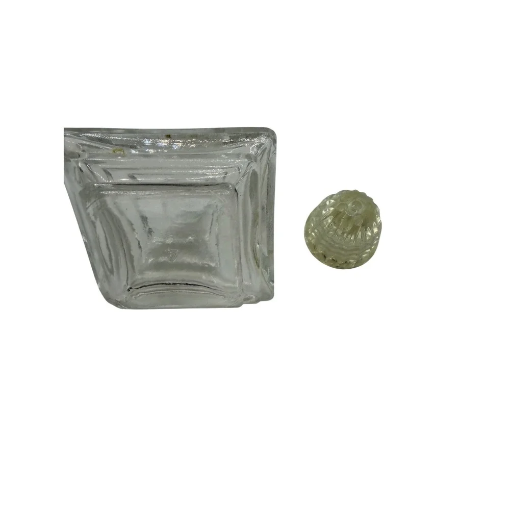 Vintage Clear‎ Glass Square Tiered Mini Salt and Pepper Shakers Set of 4 Beehive
